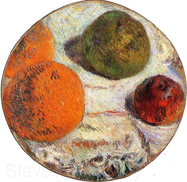 Paul Gauguin Tambourin decore des fruits France oil painting art